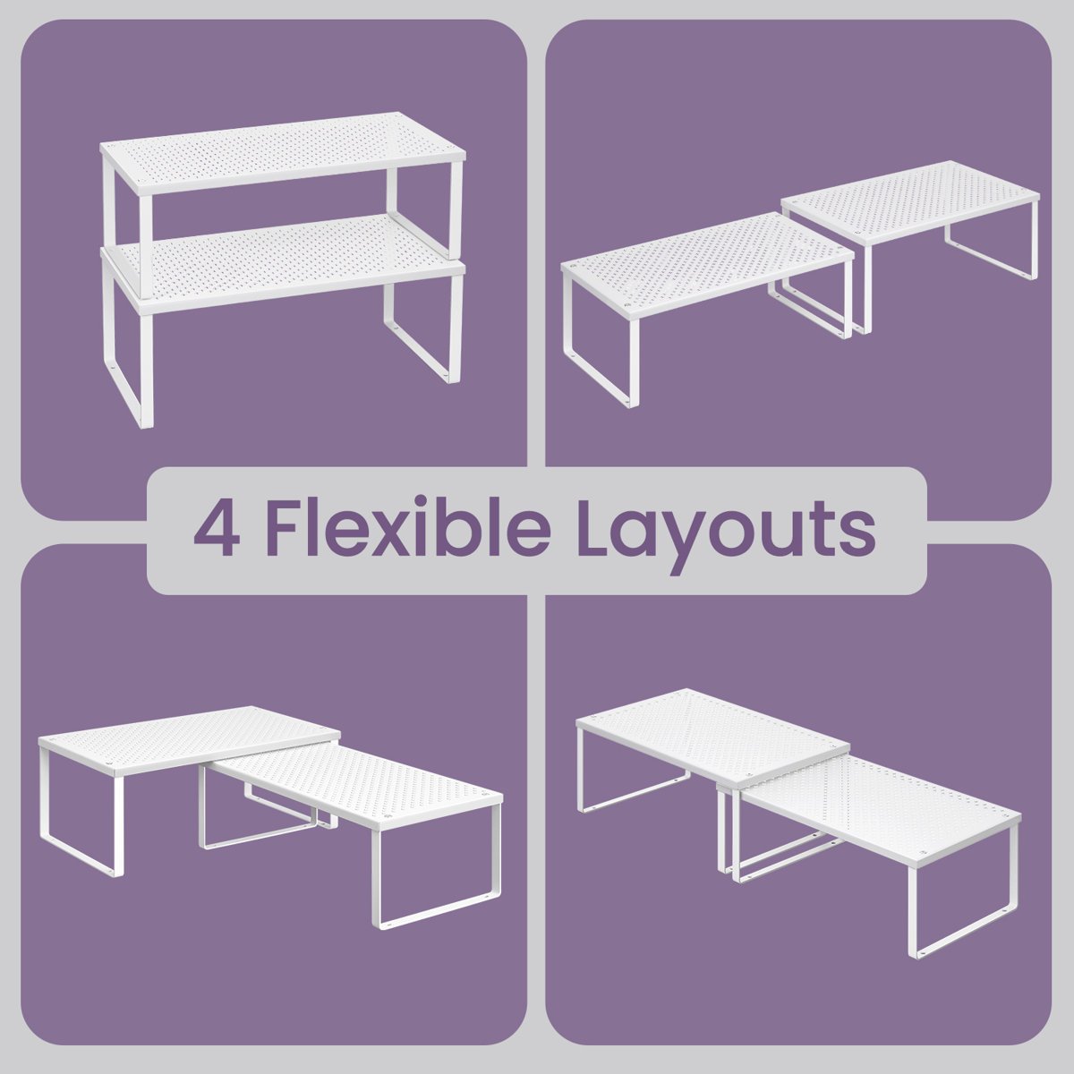 Stackable Cabinet Organizer Shelf (Set Of 2)